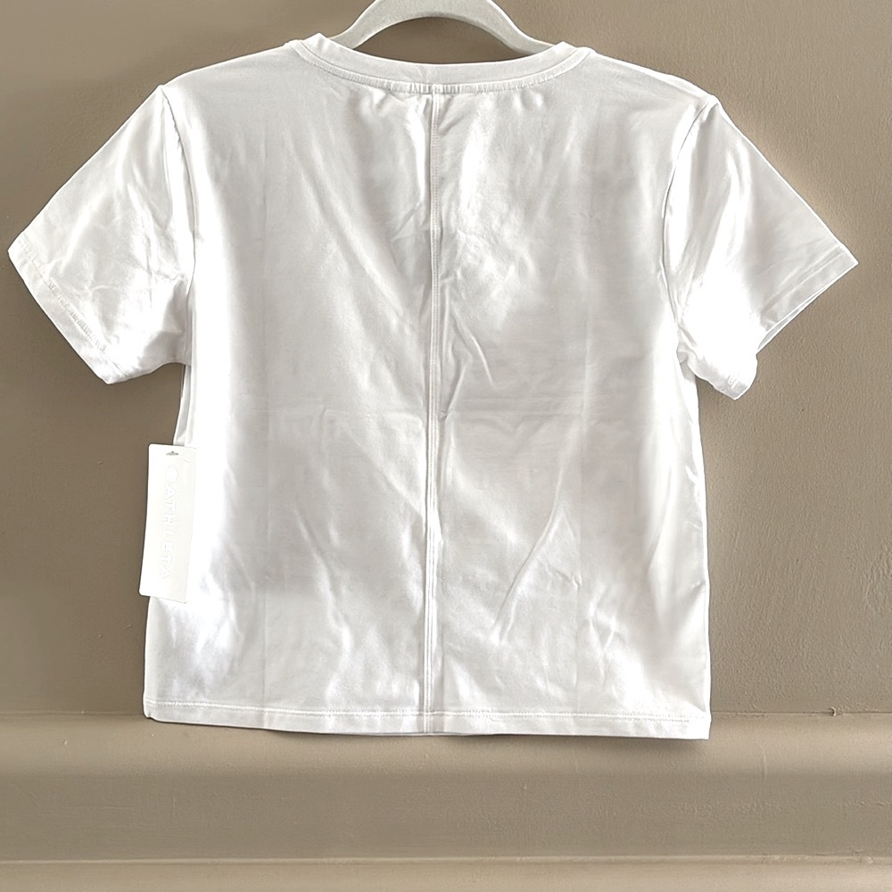 Athleta Essential V-Neck Tee. Bright White. XXS. NWT. - Picture 3 of 8